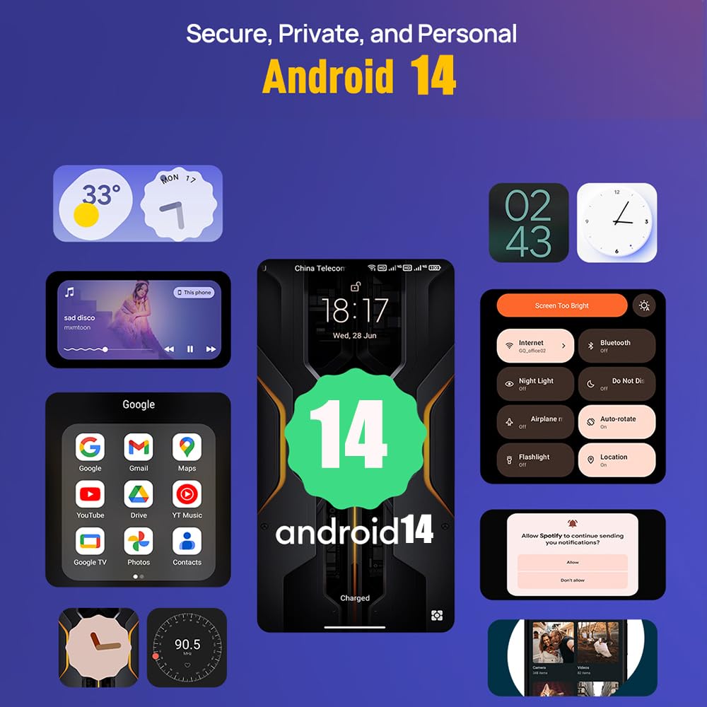 Ulefone Armor X12 Pro Rugged Smartphone, 8GB+64GB+256GB Espandibile, Octa-core Android 14 Telefono Cellulari Resistente IP68, 13MP+8MP, 5,45"HD+ 4860mAh Dual SIM 4G Cellulare Offerta,NFC OTG GPS, Nero