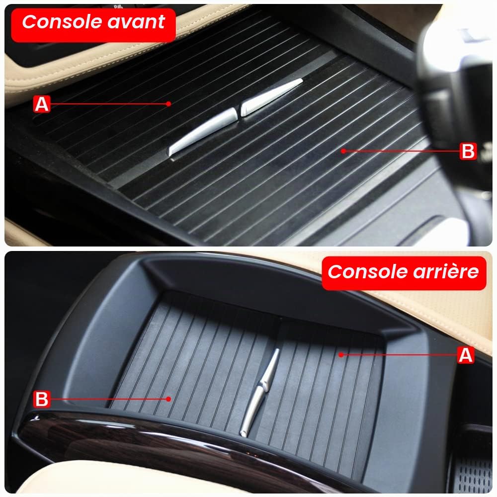Voiture Centre Console Porte-gobelet Couverture Coulissante Roller Stores Boîte de Rangement Glissière Coulissante Couverture Compatible avec B-MW X5 E70 X6 E71 E72 07-14-A+B Section