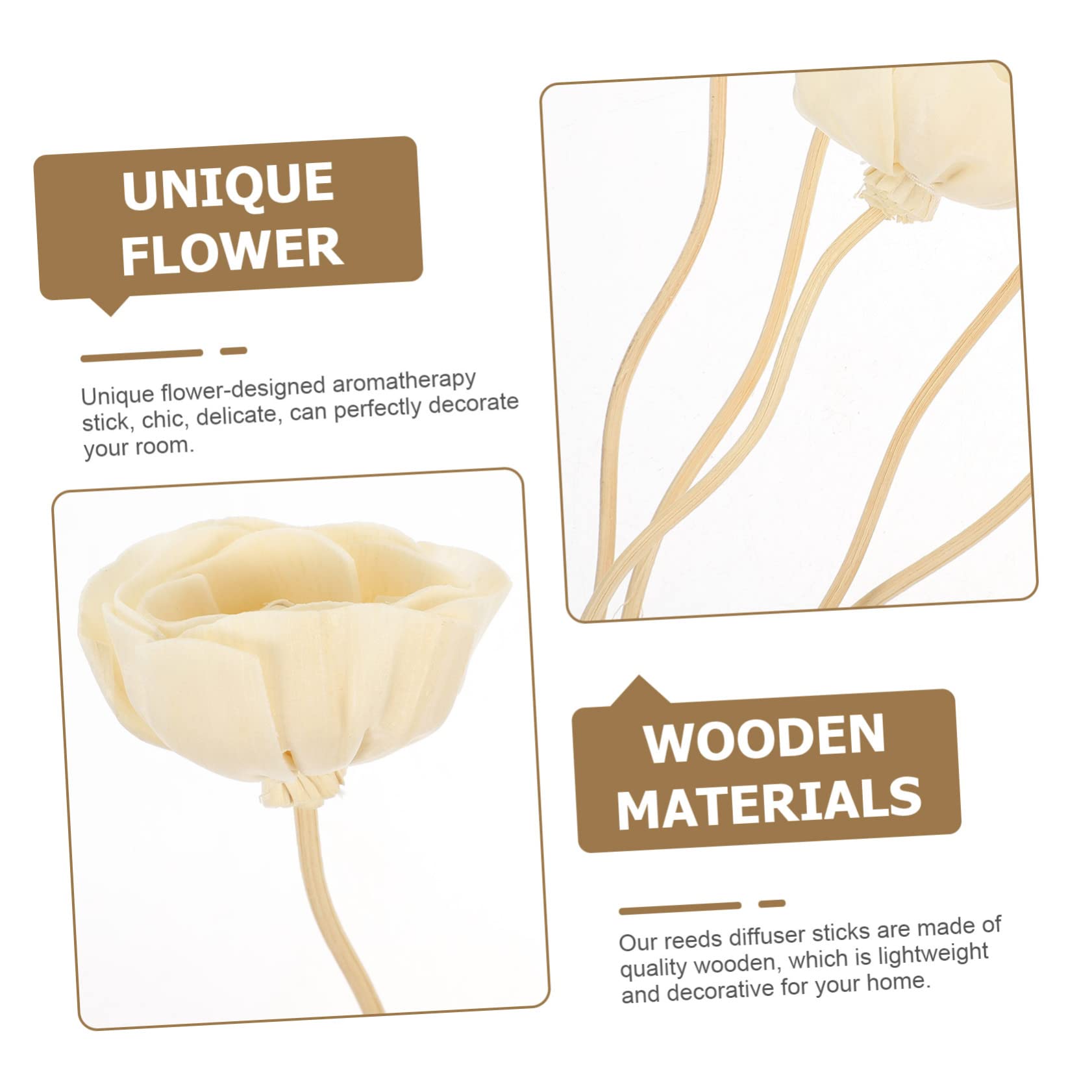 Mikikit 4 Sätze Aromatherapie-rattanblume Duft Diffusor Stäbchen Für Öldiffusor Nachfüllung Drinnen Stöcke Aromasticks Öl-Sticks Hölzern 10 Stück * 4