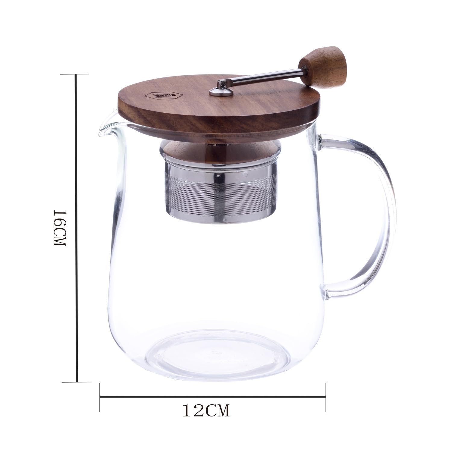 Infuseur en verre 1 l Couvercle en bois