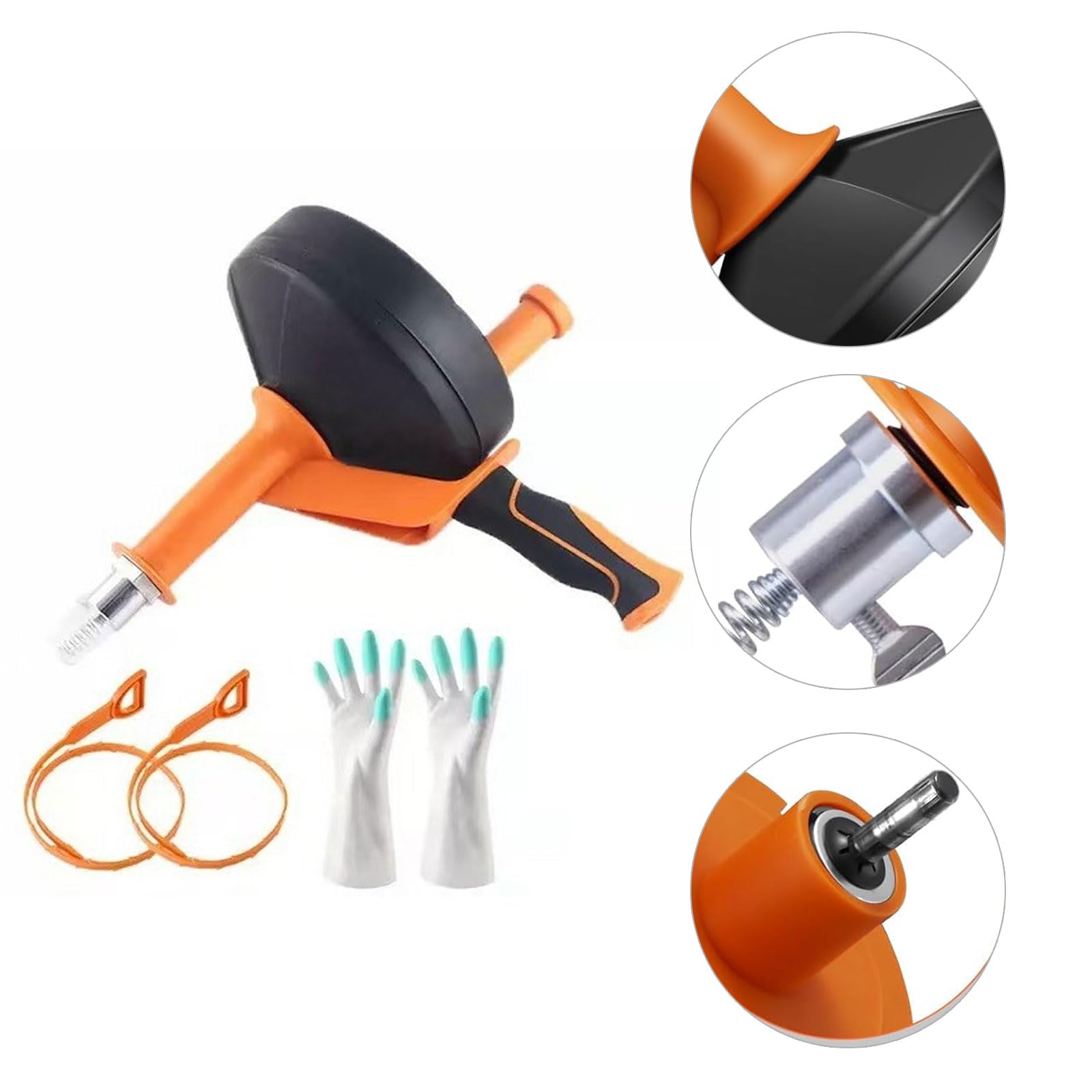 Limpiador de desagües manual y eléctrico con resorte de acero para fregadero de cocina, baño, inodoro, eliminación de obstrucciones, mango ergonómico