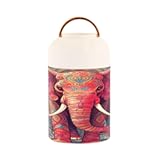 Ethnic Elephant Insulated Food Jar Vacuum Stainless Steel for Hot & Cold Lunch Containers for Adults with Spoon, 17 oz