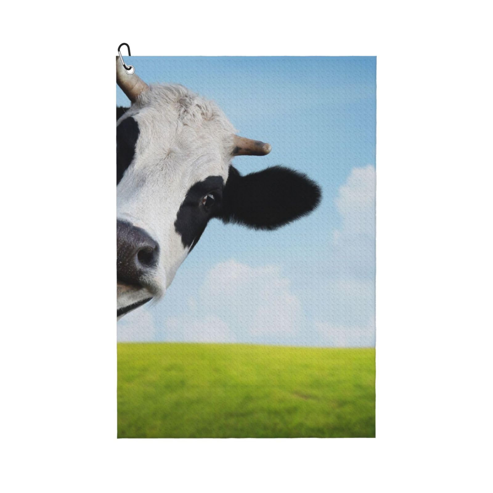 Hnnkloy Funny Cow, 16x24 in Portable Waffle Golf Towels with Carabiner Clip for Golf Bag