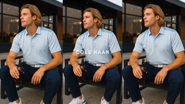 Camiseta Polo para Hombre Cole Haan Skyweave con Tejido Jersey Innovador, Control de Humedad y Cuello Nítido miniatura 7