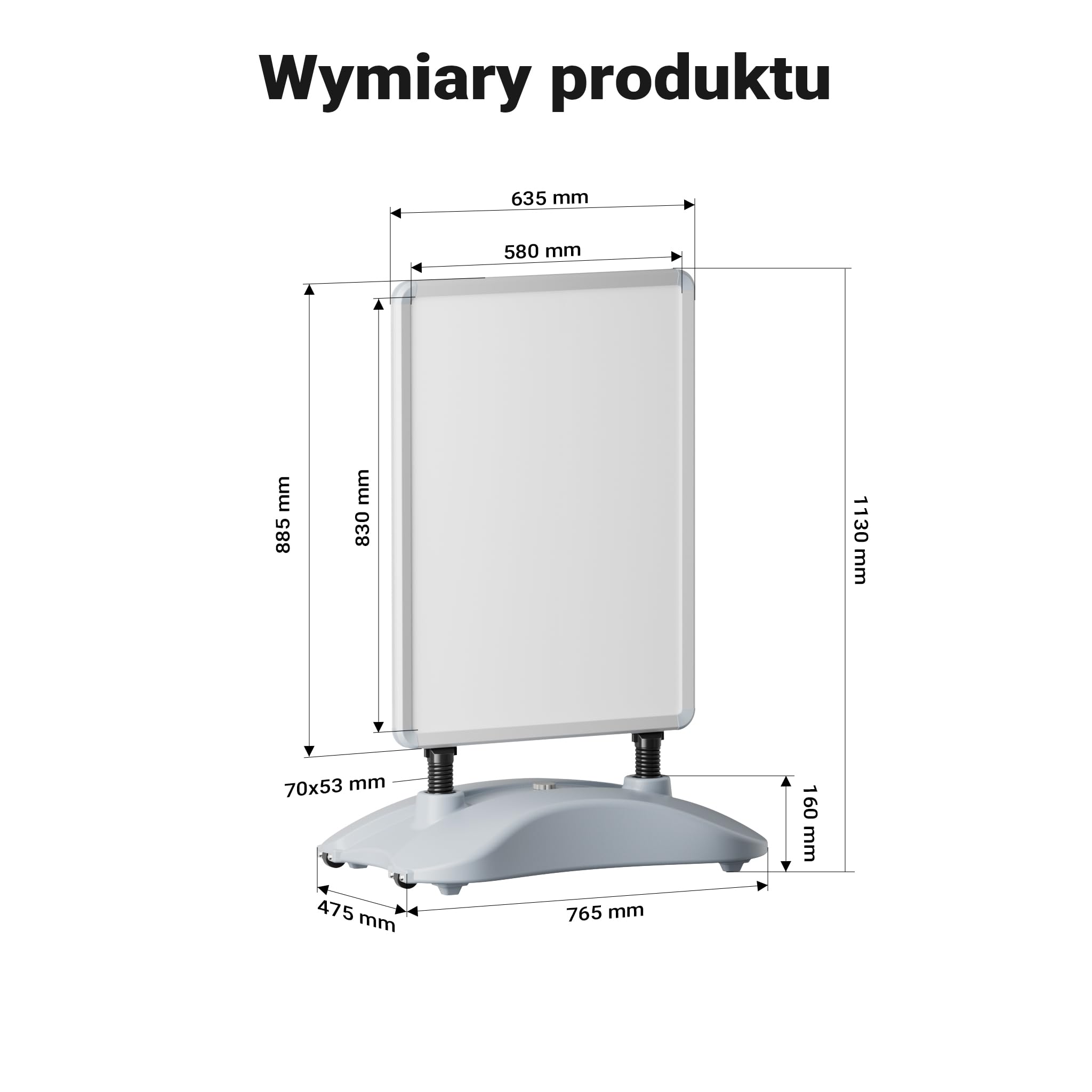 Wiltec Potykacz reklamowy DIN A1 dwustronny, z aluminiową ramą i zbiornikiem na wodę, na plakaty informacyjne, tablica stojak outdoor