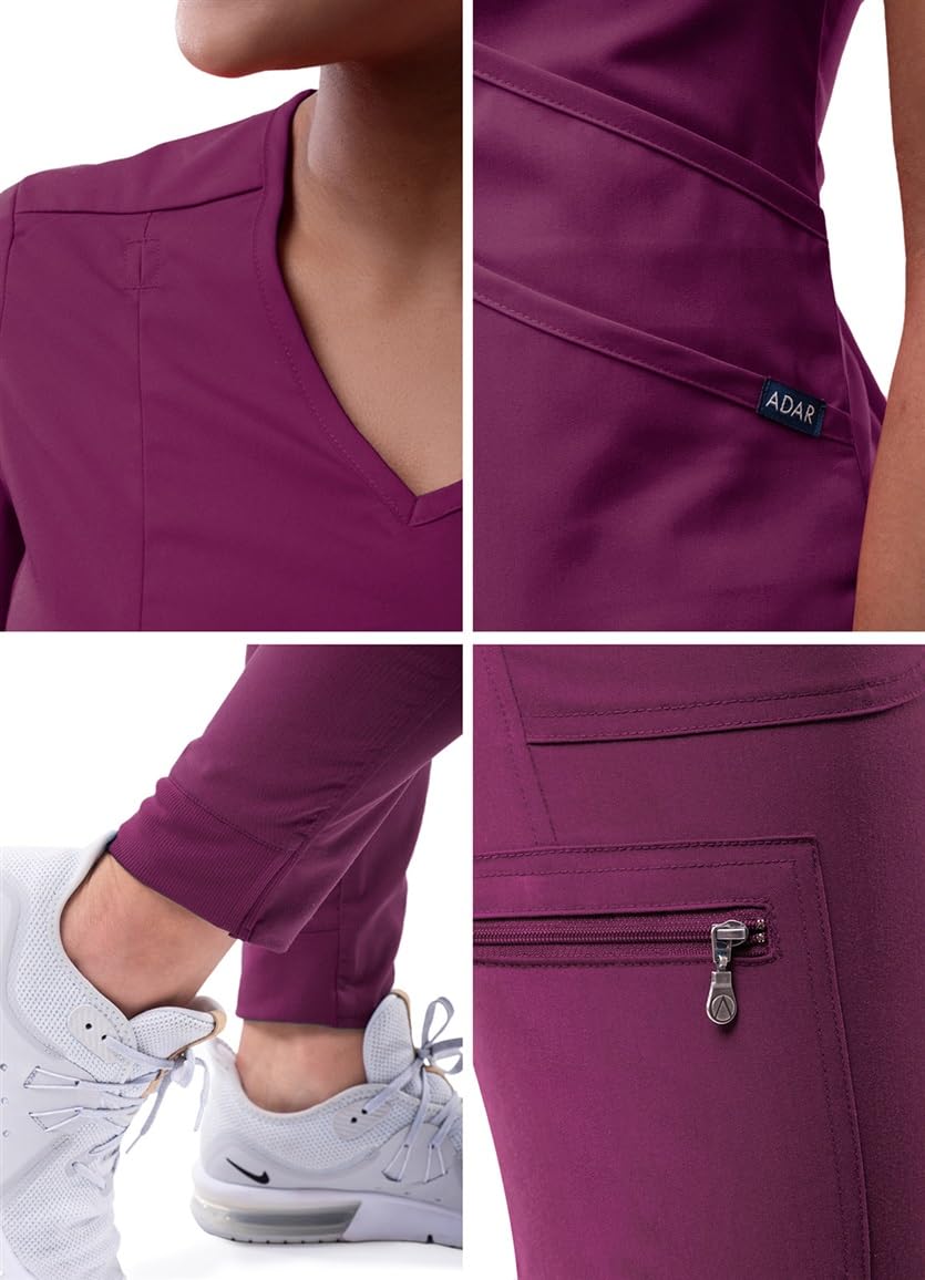 Adar Pro Moderna Atlético Fregar Set Por Mujeres - Moderna V-Cuello Top & Yoga Corredor Fregar Pantalones