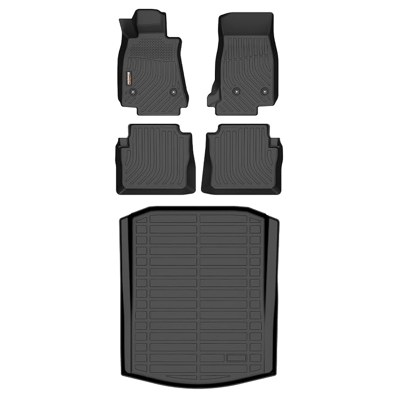 Kit de tapetes automotivos e protetor de porta-malas em TPE para Cadillac CT5 e CT5-V 2020–2026, preto, 4 peças