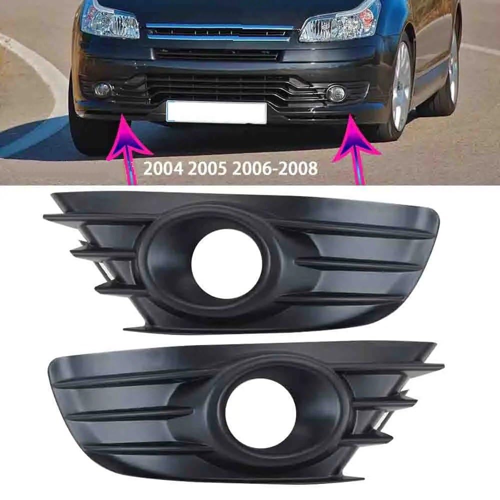 Fog Lights Copertura Fendinebbia Per Citroen Per C4 2004 2005 2006-2008 Cornice Cofano Anteriore Per Auto Con Griglia Accessori Fendinebbia Auto(Left driver side)