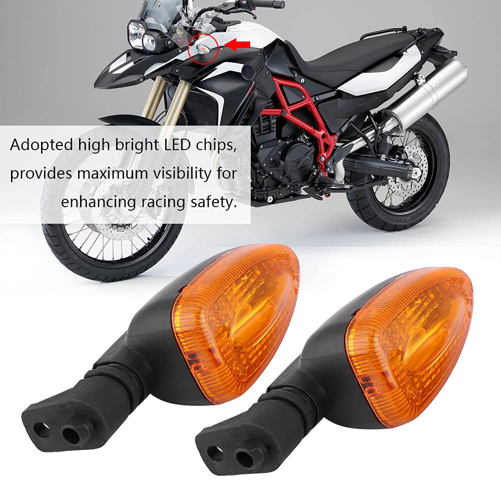 Par de Luces de Señal de Giro para Motocicleta, Lámpara Indicadora de Dirección para F800 (Amarillo)