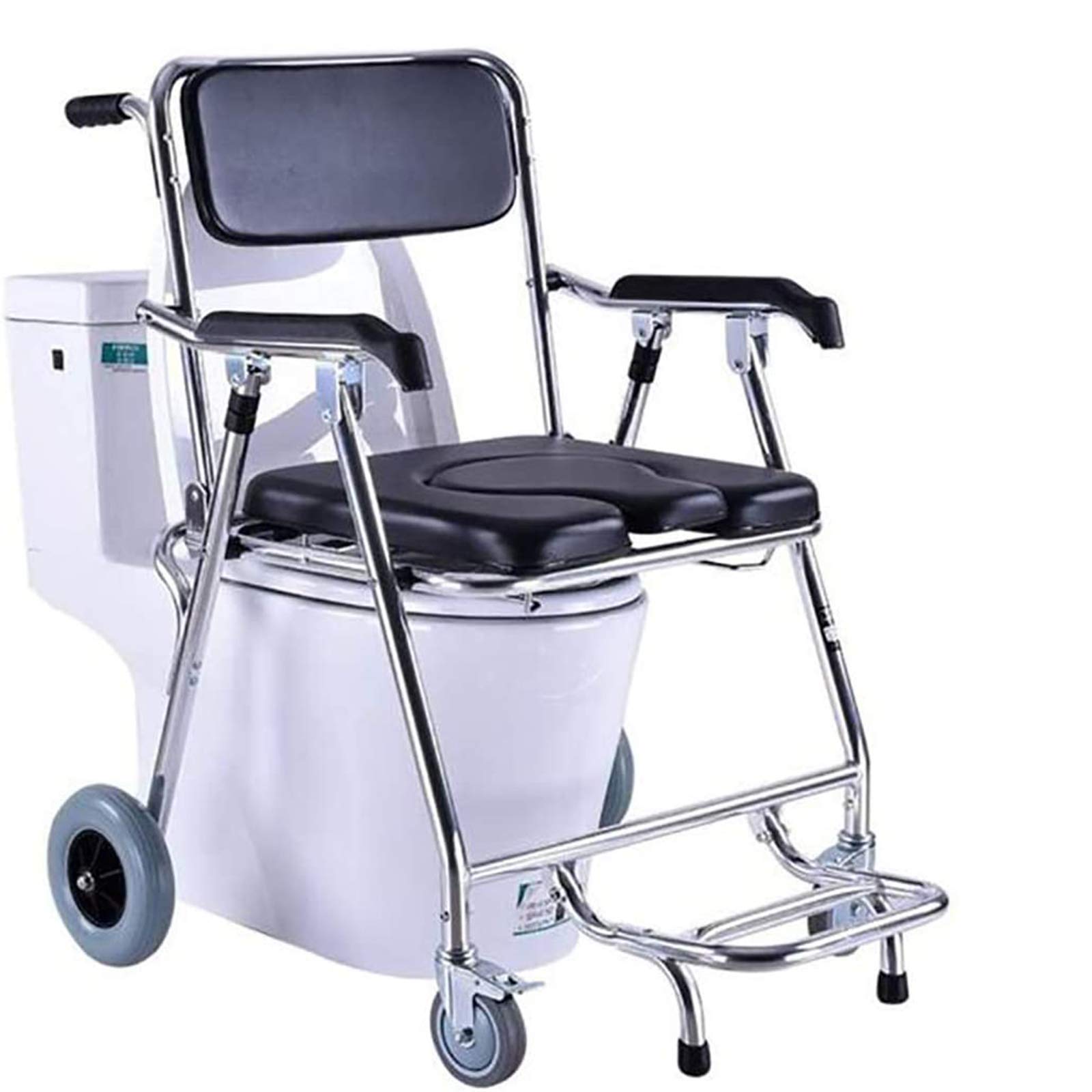 Buy Wheeled Commode Chair, Bedside Commode Foldable Toilet Seat Commode