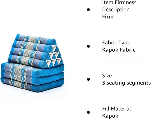 Miniatura 10 de Leewadee - Cojín Tailandés plegable para el suelo con respaldo para TV sala de estar colchón para exterior 657 x 209 x 118pulgadas Kapok