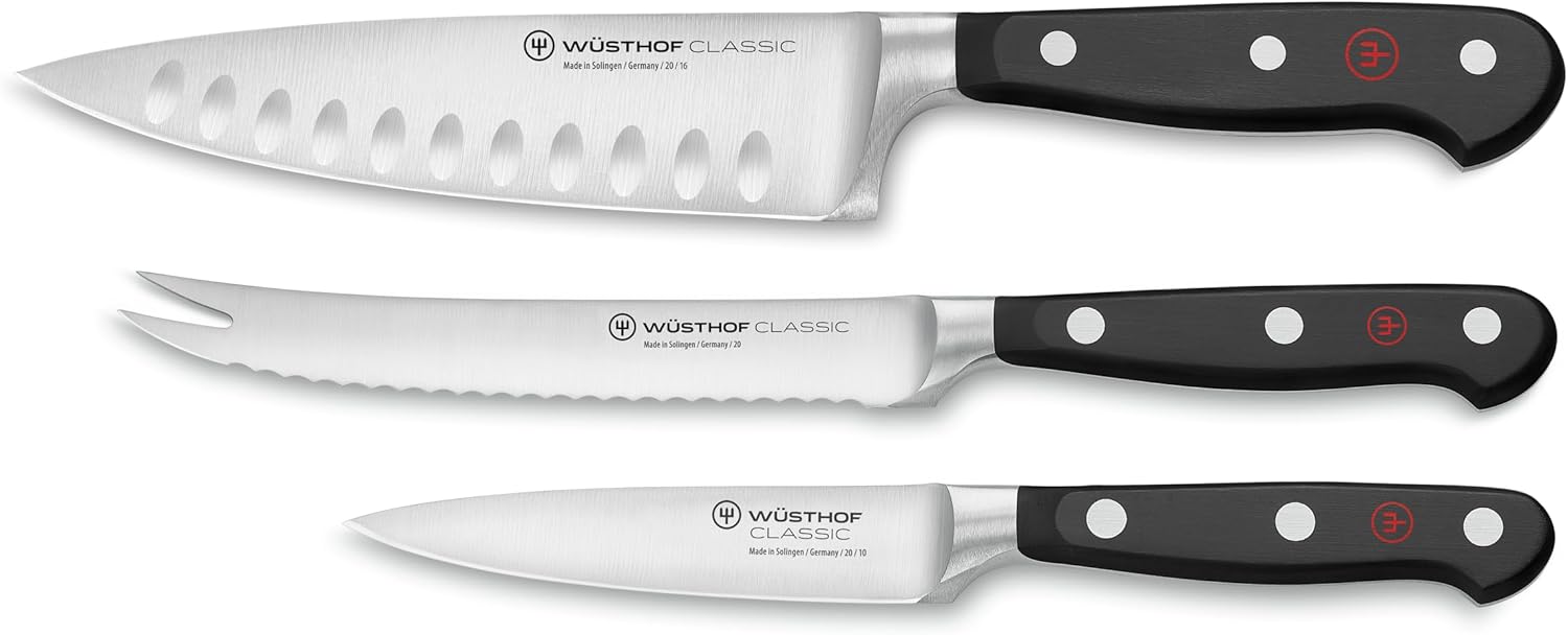 Set Cuchillos Cocina 3 Piezas Acero Inoxidable