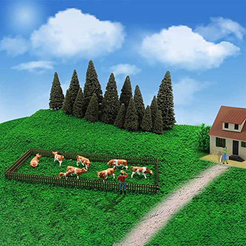 Evemodel 36Stk. Verschiede Rinder Figuren Bunt Spur H0 1:87 Dekor Tiere auf dem Bauernhof Modellbausatz