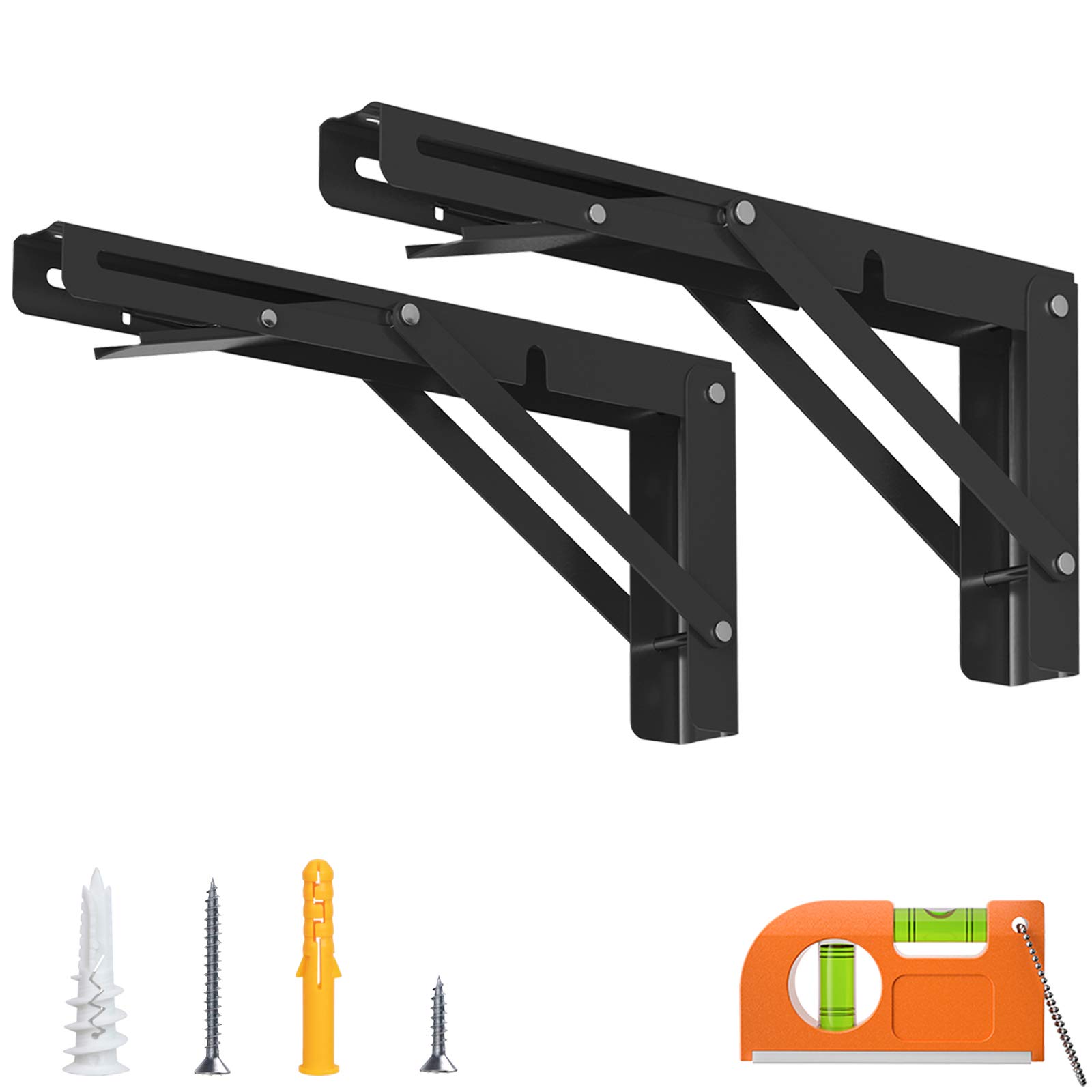 Buy LuckIn Sturdy Folding Shelf Bracket 14 Inch, Stainless Steel