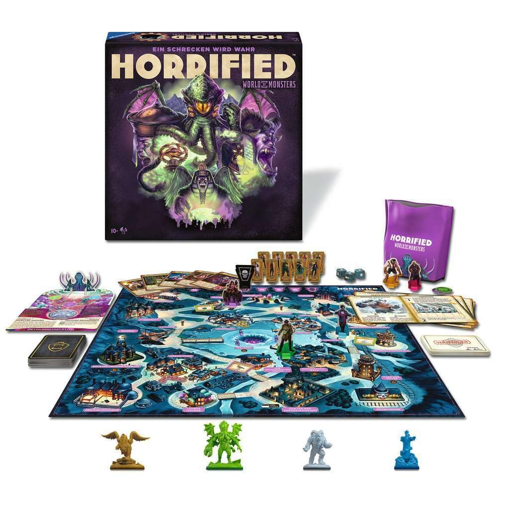 Ravensburger 22892 - Horrified : World of Monsters - Jeu de plateau coopératif et immersif pour tous les joueurs de 10 ans et plus, pour les soirées entre amis ou en famille, pour 1 à 5 fans horrifiés