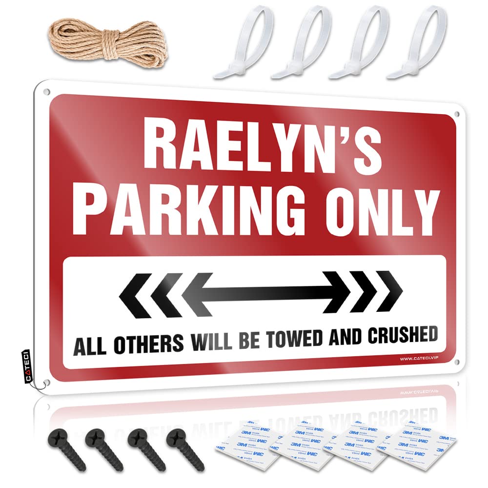 Krazmurongd One Color Coffee Sign Decor Raelyn's Parking Only Tin Sign Backyard Bar Sign Funnymetal Sign