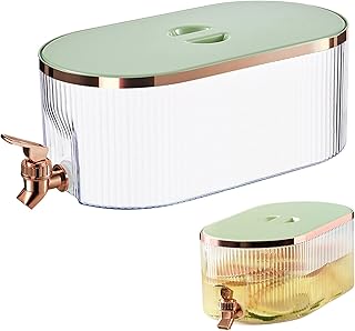 Drinks Dispenser, Drinks Dispenser with Tap, Fridge Drink Dispenser, Iced Juice Bucket Dispenser Large Capacity, Reusable Drink Dispenser for Party Daily Use, 5.3L