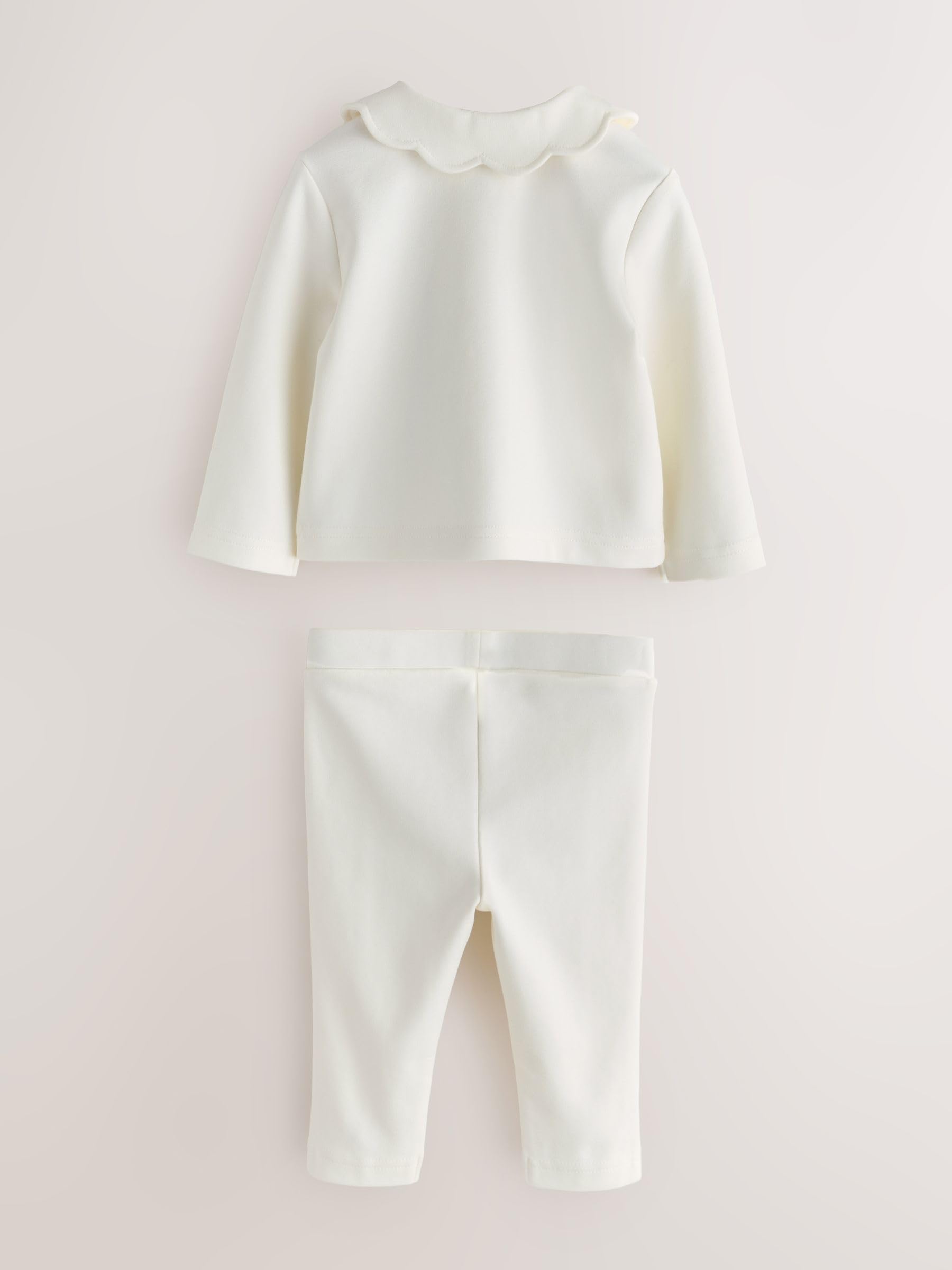Baby Mädchen 2-teiliges Ponte-Set Jacke mit Bogenkante und Leggings