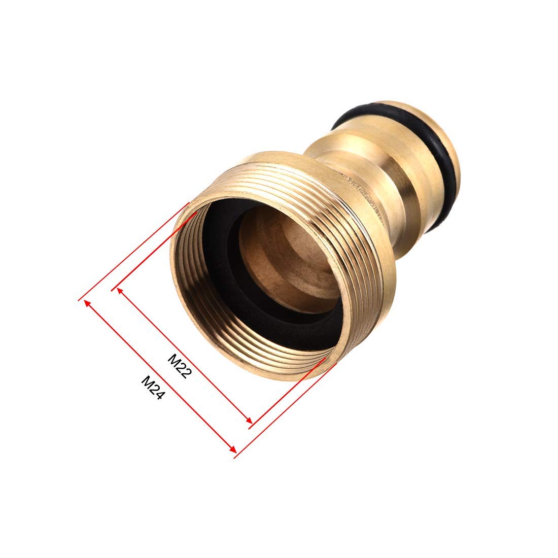 Othmro Raccordi Rapidi In Ottone Per Tubo Da Giardino - Connettori Da 16 Mm Con Filetto 22 Mm, Antiruggine, A Prova Di Perdite, 4 Pezzi - 3