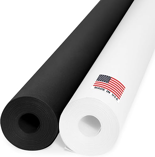 Miniatura 10 de Juego de rollos de papel kraft blanco y negro de 12 x 1200 pulgadas (100 pies), grosor de 45 libras, fabricado en los Estados Unidos, ideal para
