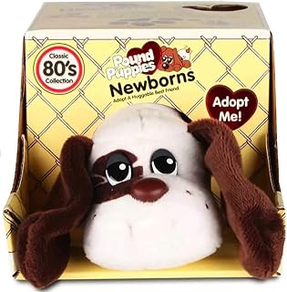 Pound Puppies Newborns Classic 80's Collection White with Dark Brown Spots 7-Inch Plush