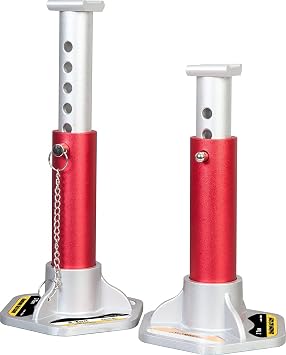 Big RED T43004-1 Torin Aluminum Jack Stands with Locking Support Pins 3 Ton 6,000 lb. Capacity, Red/Silver, 1 Pair