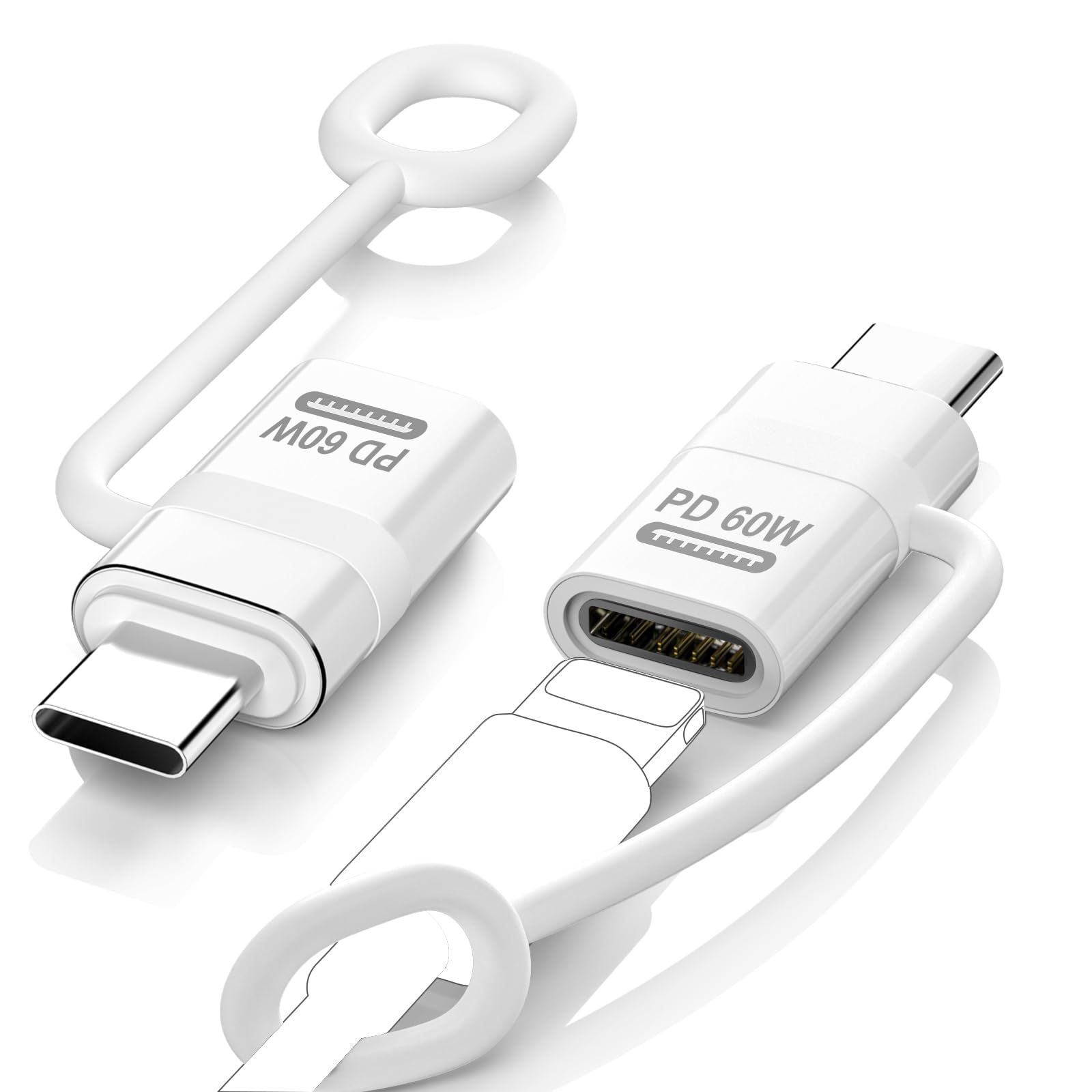 【2枚セット 】MoKo ライトニングからTypeC 変換用 アダプター 60W…