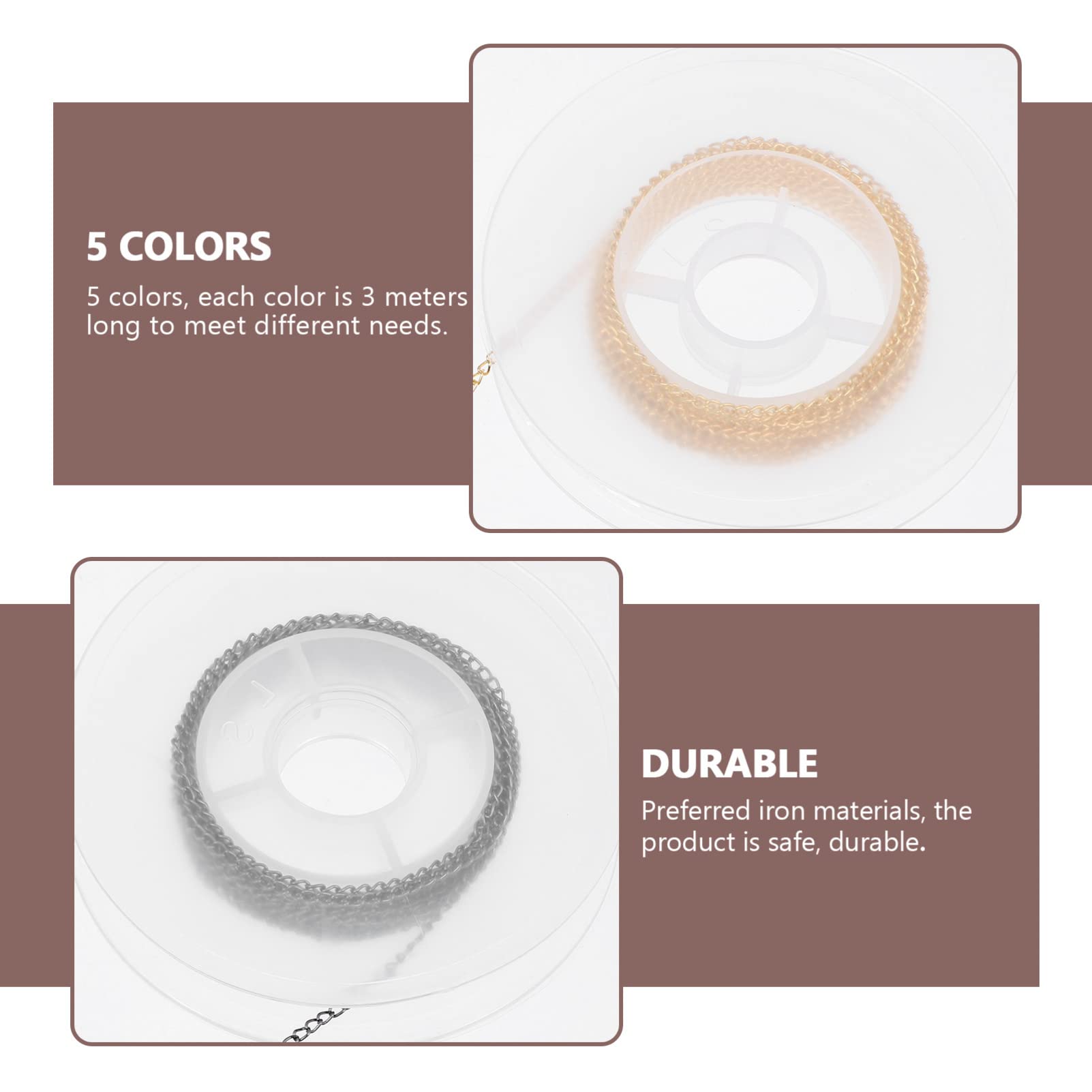 Colgante 2 Piezas para Pulsera Suministros extraíbles Cadenas Joyería Hebillas Salto Conexión Cierres Collares (como se muestrax5pcs 300X0.3cmx5pcs)
