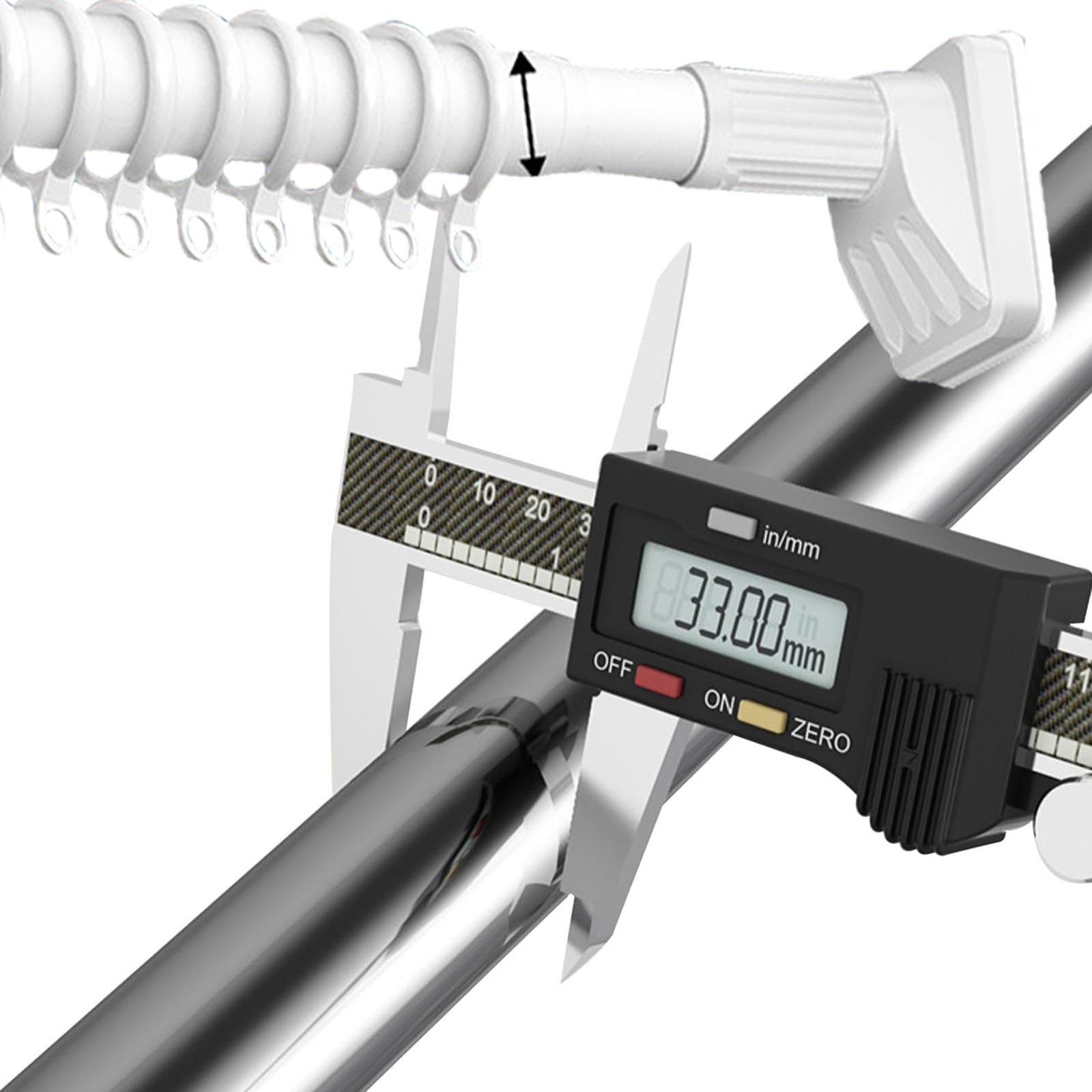 Barre de douche réglable inox 5m tringle ventouse sans perçage