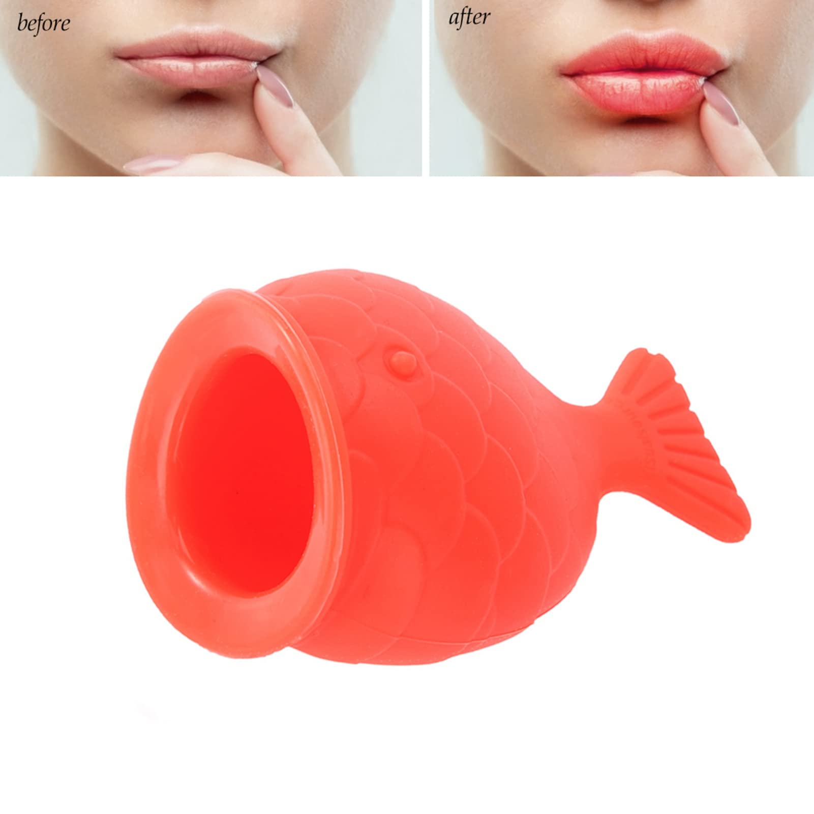 Strumento per rimpolpare le labbra, Strumento in silicone per rimpolpare le labbra, Strumento di bellezza per le labbra a forma di pesce portatile per donne