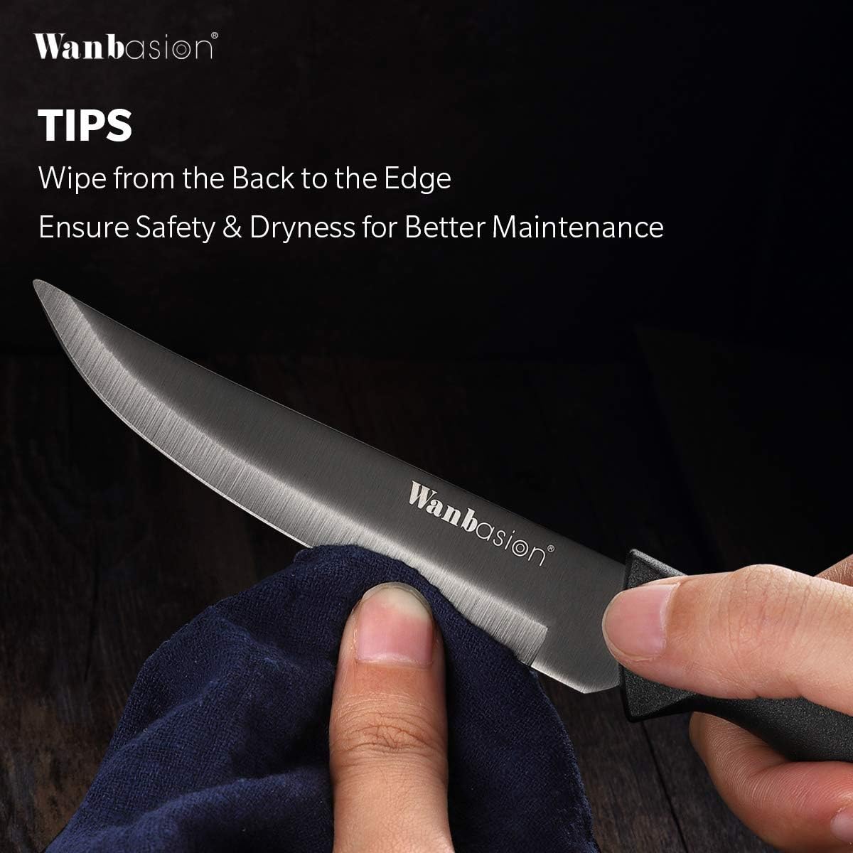 No sawtooth Black 8-Piece Steak Knife Set Dishwasher Safe, Steak Knife Set Stainless Steel, Kitchen Steak Knife Set Sharp - Scratch Resistant