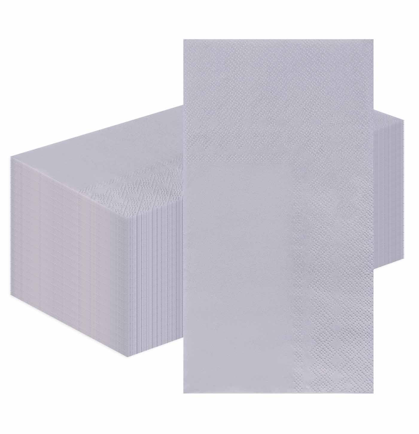 50 Pieces Silver Dinner Napkins Disposable Guest Napkins Beverage Napkin Paper Hand Towels for Bathroom Wedding Birthday Baby Shower Christmas Party Silver Paper Napkin