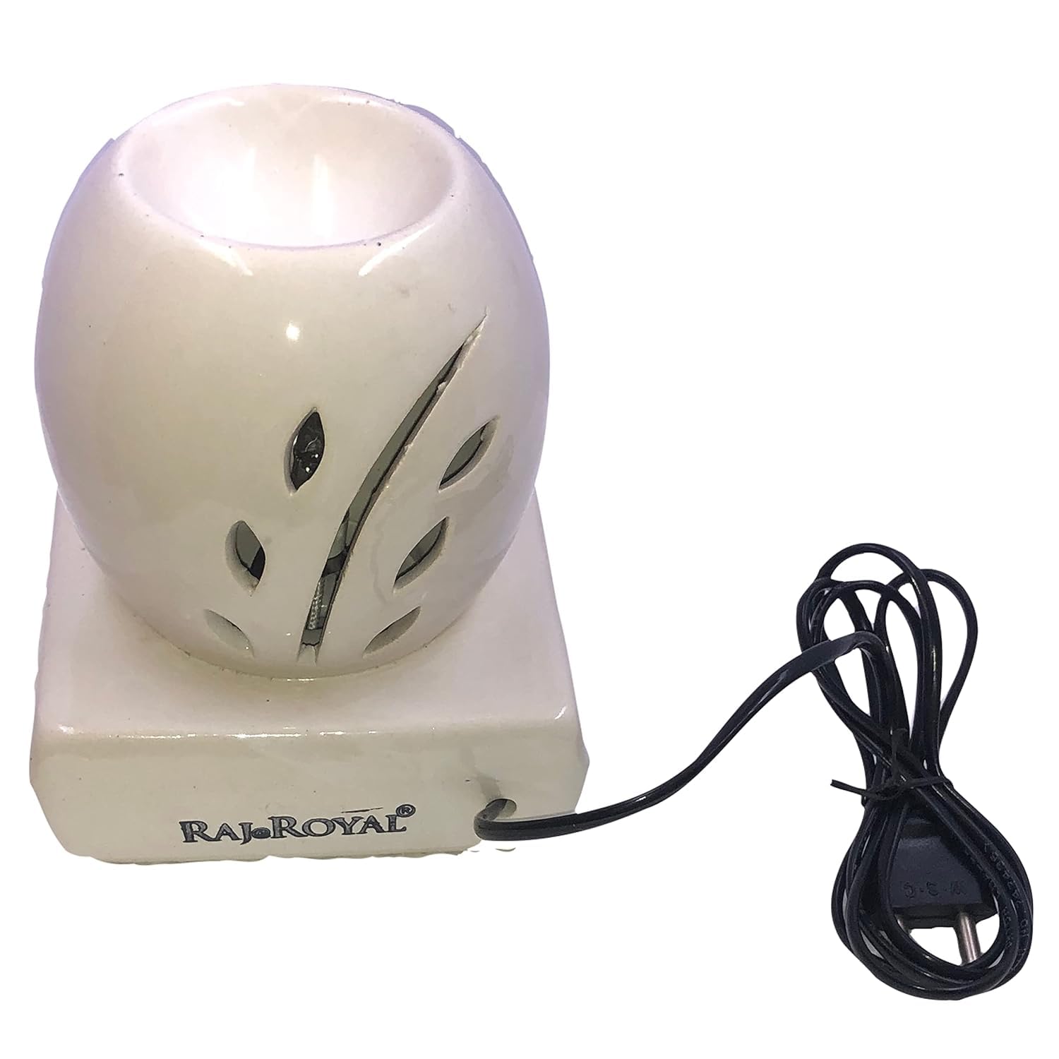 RAJ ROYAL White Oval Shaped Ceramic Electric Aroma Diffuser Essential Oil Burner Air Freshener for Home SPA Office Decor (15 x 12 cm, White) - Image 4 thumbnail