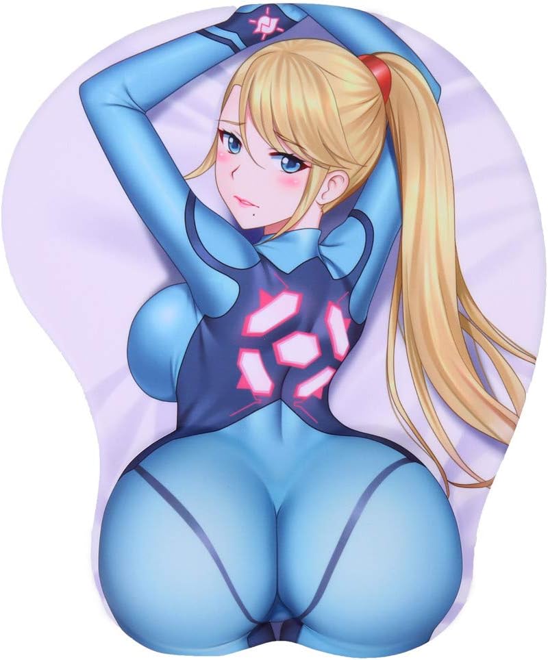 Aran Metroid Samus3D Mousepads Anime Mouse Pads with Wrist Rest 2Way Skin (Aran 1)