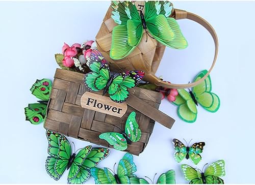 Miniatura 8 de Calcomanías de pared de mariposas, 72 calcomanías de pared extraíbles de mariposa 3D de PVC, calcomanías de mariposa colorida para decoración del