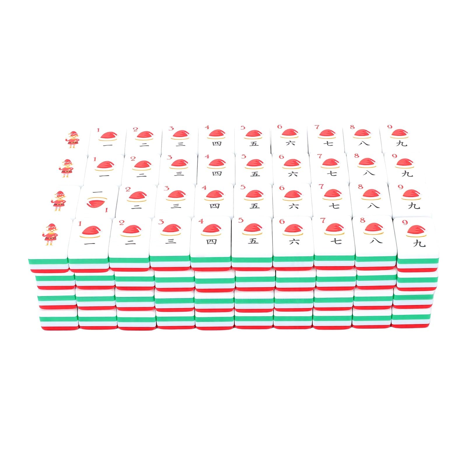 Alomejor Jeu de Mahjong de Noël en Acrylique, Ensemble de Tuiles Festives