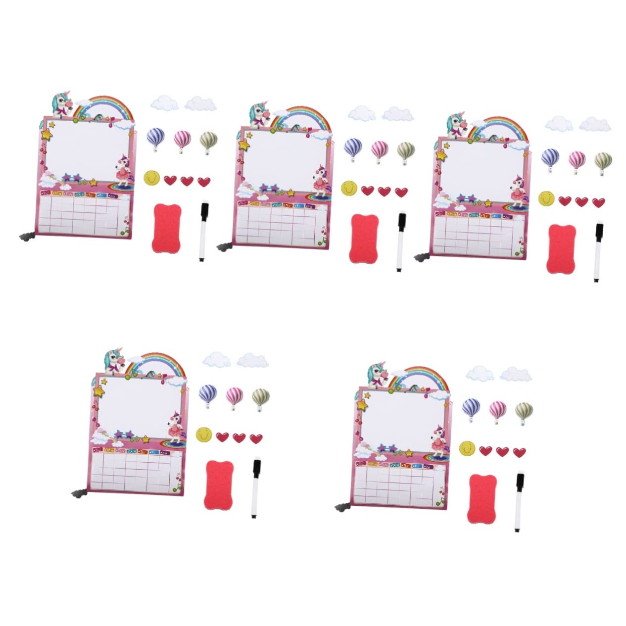 Alipis 5 Set Bloc notes mini lavagna mini frigorifero lavagnetta bambini lavagnette per bambini congelatore calendario da lavagna cancellabile a secco lavagna magnetica per frigorifero