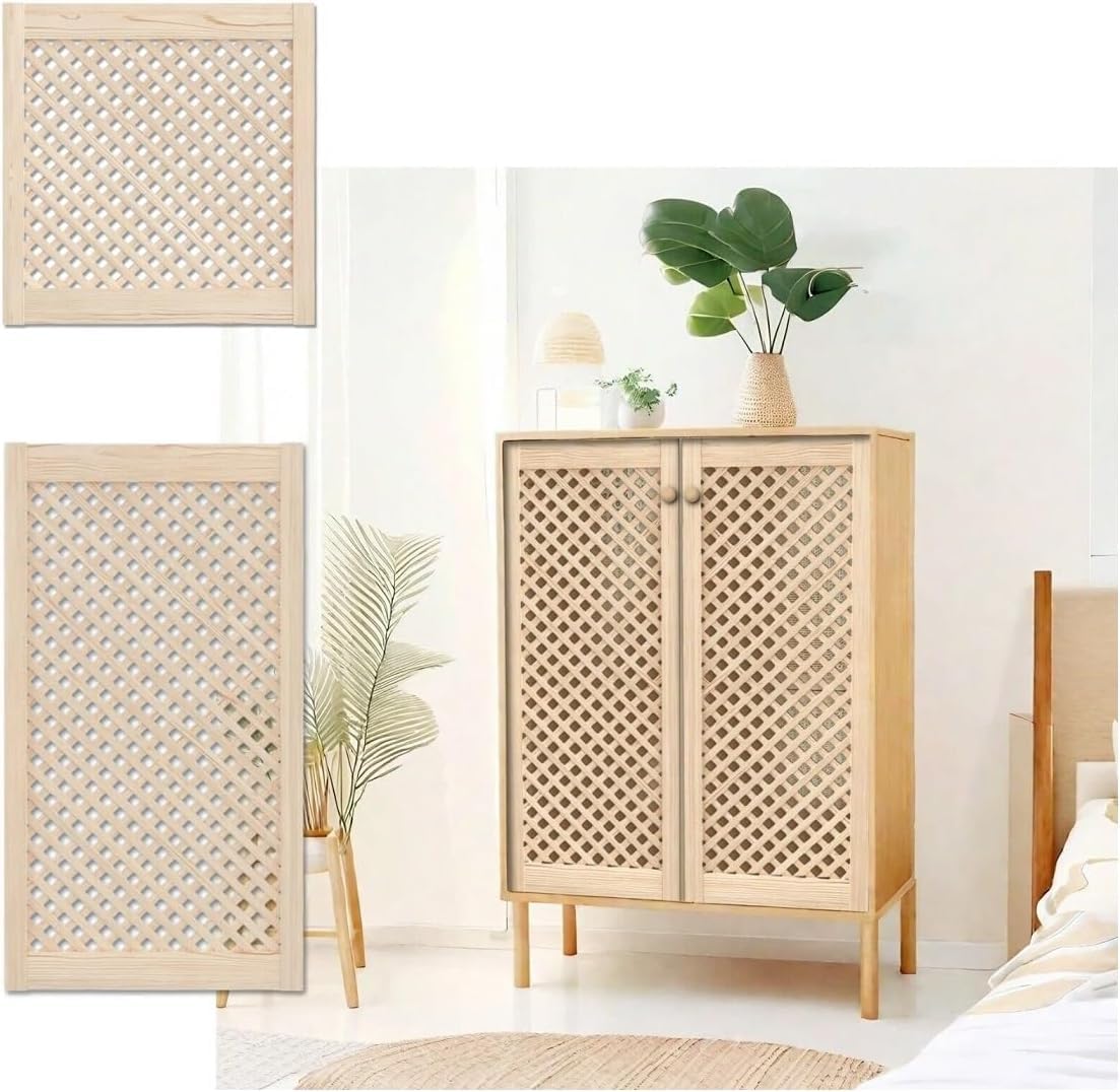 Gittertür aus Kiefernholz – Natur – Louvre Schranktür – Schrank Kleiderschrank Lattenrost einzelne rustikale Tür – DIY-Projekte – fertig zum Bemalen, Beizen oder Lackieren
