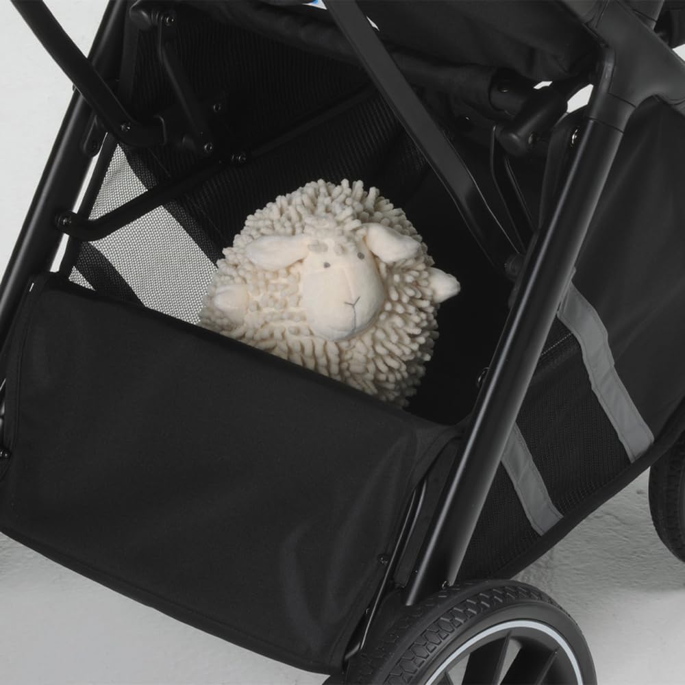 Foppapedretti Passeggino Compatto Olimpic, per bambini 0-22 Kg (0-4 anni), Chiusura ad 1 mano, Self-Standing, Ruote Ammortizzate, Tessuto UPF50+, Cerniere Resistenti Acqua, Trasportabile, Nero