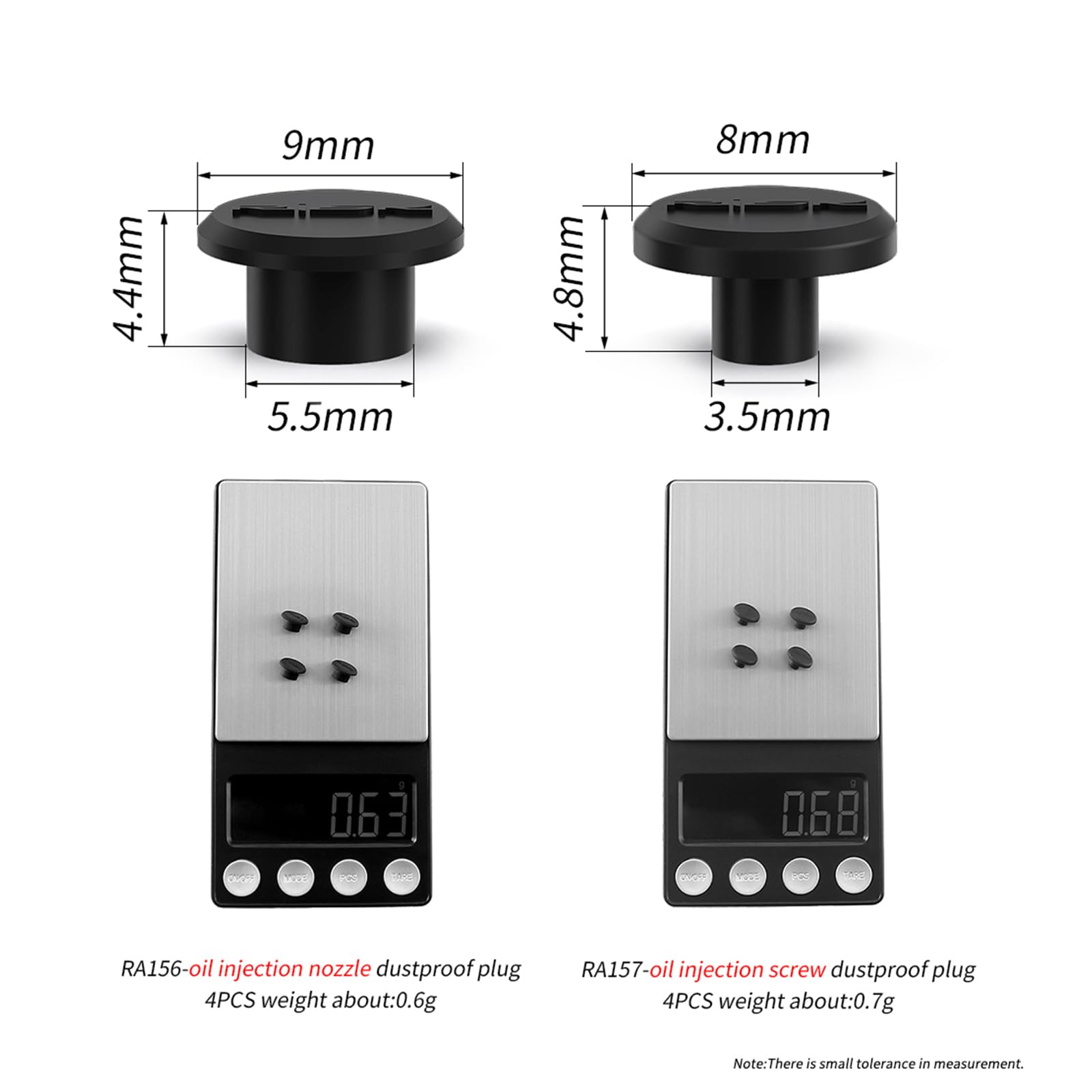 Bleed Oil Port Dust Plugs + Bleed Screw Rubber Caps for Shimano 105 Ultegra Dura-Ace Hydraulic Disc Brake Calipers, Silicone Dust & Water Protection Caps for Brake Bleed Ports and Nipples — view 4