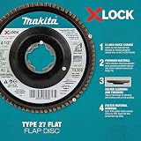 Makita T-03931 X-Lock 4-1/5.1 cm 60 Grit Type 27 płaska tarcza do mieszania i wykańczania do X-Lock i wszystkich szlifierek trzpieniowych 7/20.3 cm