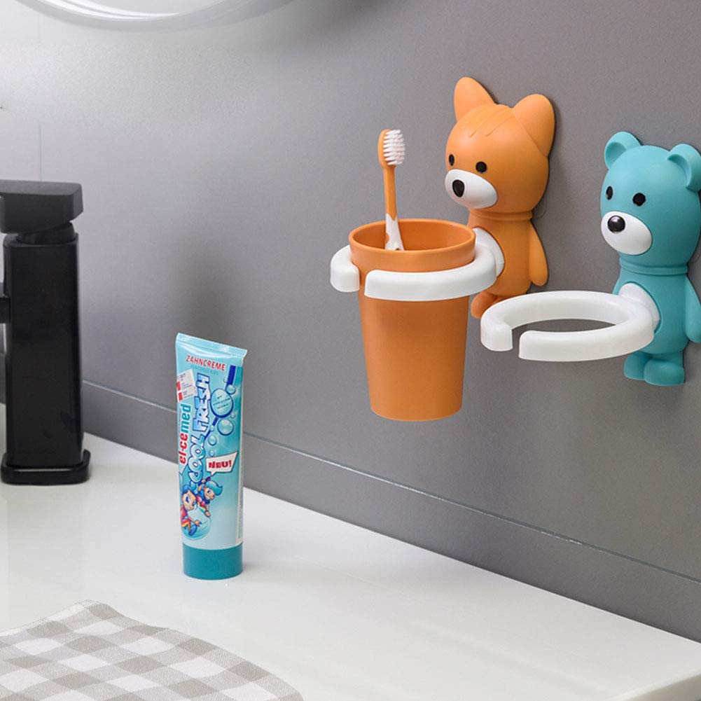 Kinder Zahnbürstenhalter Mit Saugnapf - Badezimmer Organizer Mit Becher