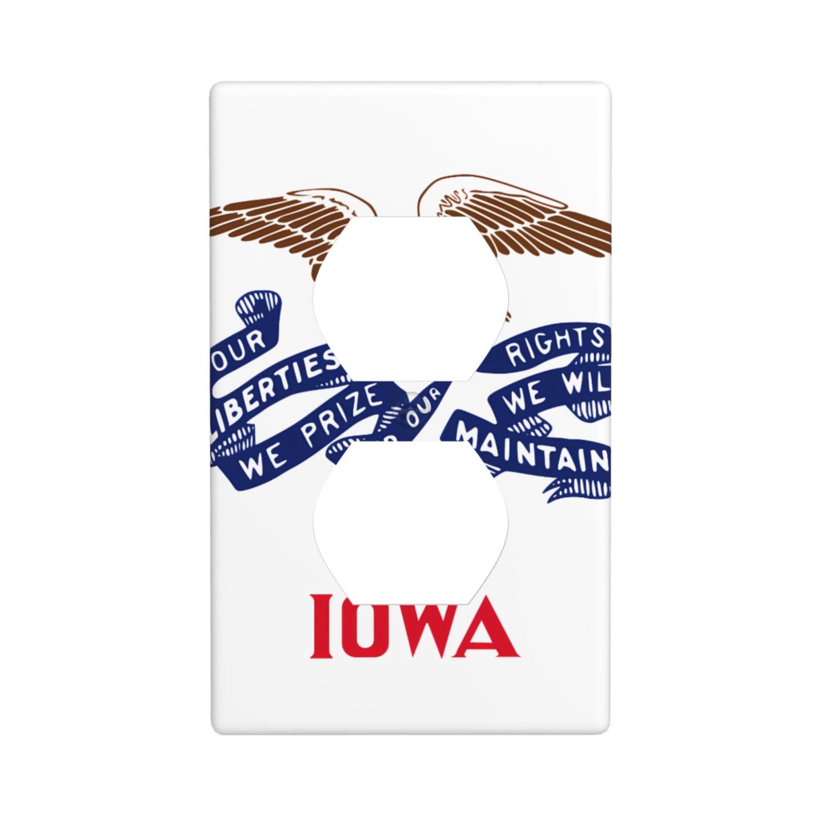Iowa State Flag Unbreakable Polycarbonate Switch Plate-1 Gang Screwless Wall Plate for Home Office