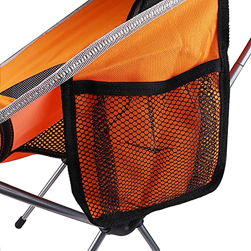 Chaise camping pliante ultralégère pour pêche et randonnée - Siège compact orange - 5