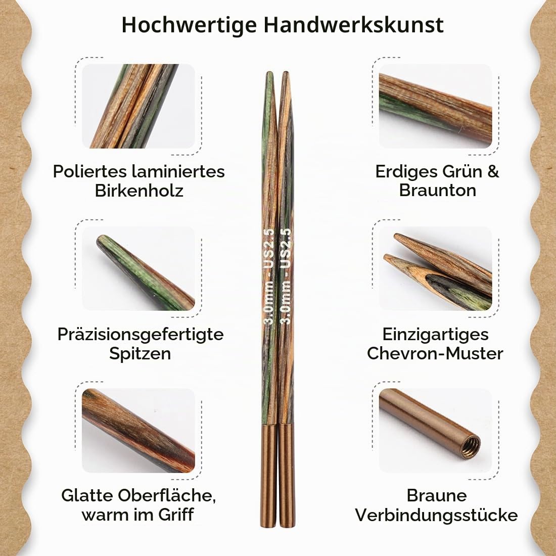 Knitter's Pride Terra Mini Wechselspitzen-Set 5 cm (3,00–6,00 mm)