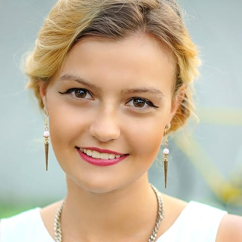 Miniatura 4 de FASHEWELRY 150 dijes de cono de bala larga estilo tibetano de 0.827 x 0.118 in para aretes de aro y joyería