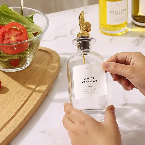 Miniatura 90 de Molimoli Botella dispensadora de aceite de oliva para cocina, dispensador de aceite con vertedor pesado, dispensador de botellas de vidrio