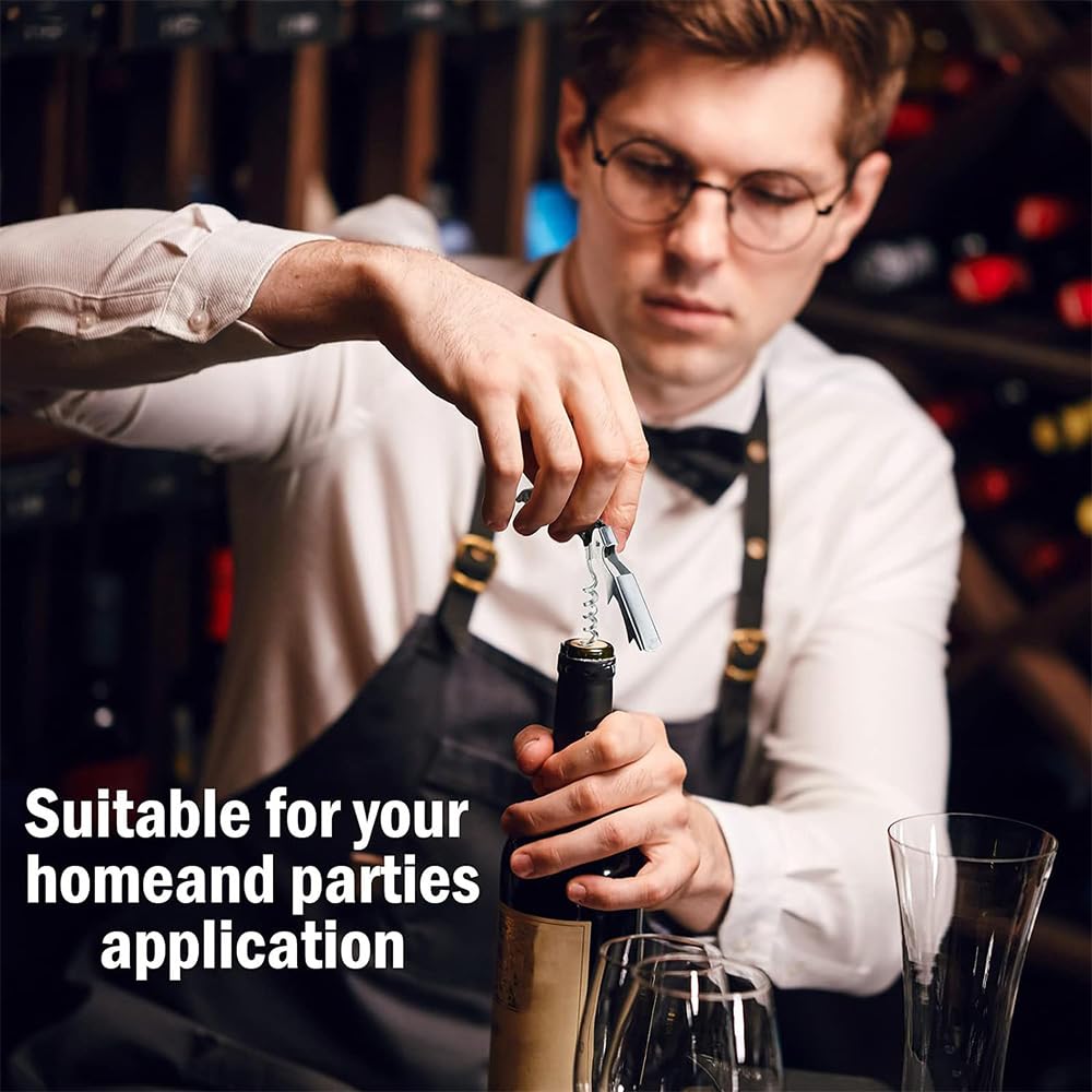 Cavatappi Professionale 3 In 1 - Apribottiglie Vino E Birra, Acciaio Inox - Per Sommelier E Bar - Foto 9