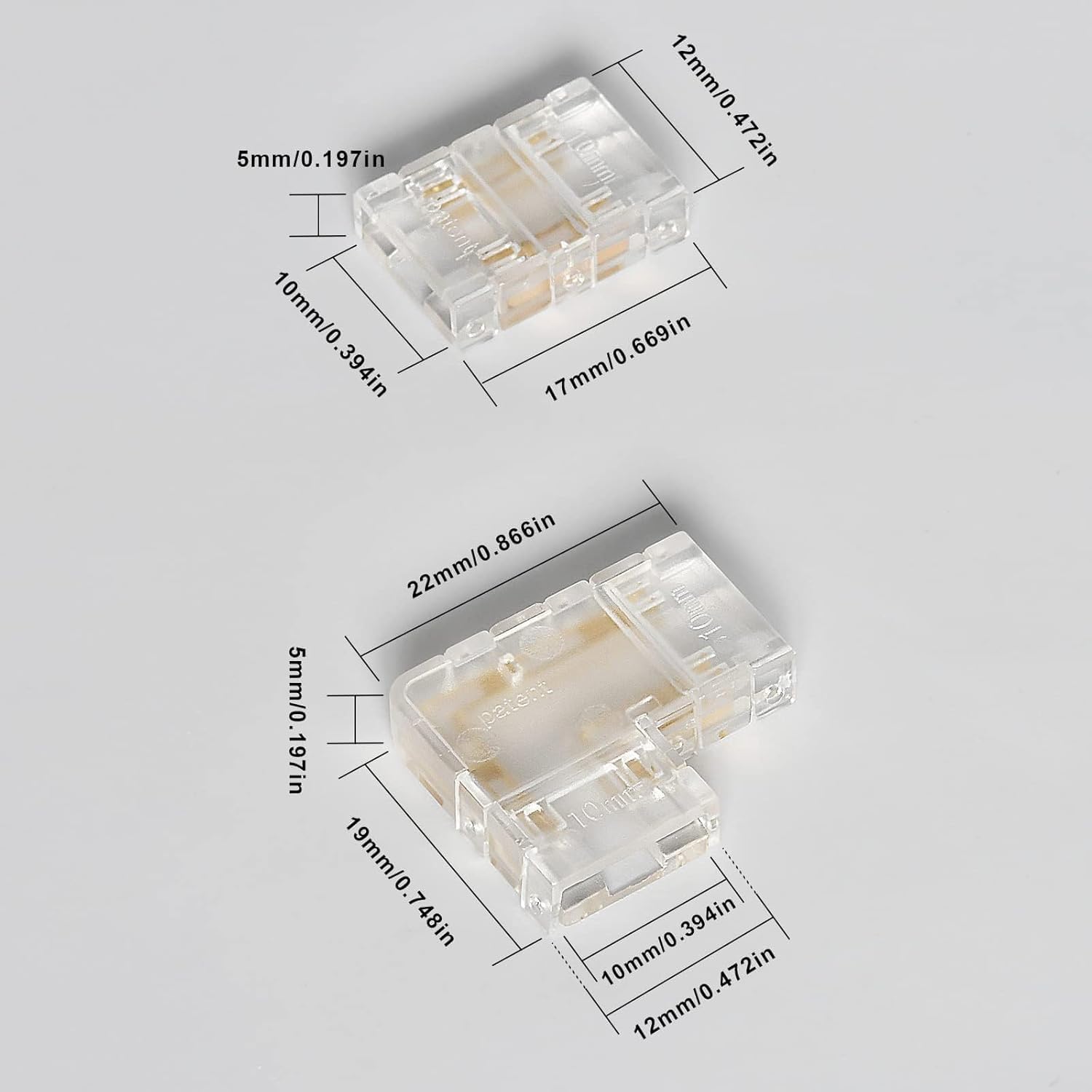Amefil 16 sztuk COB 4PIN10MMRGB zestaw łączników narożnych, złącze narożne, złącze LED T-L, narożnik RGB Light 10 mm
