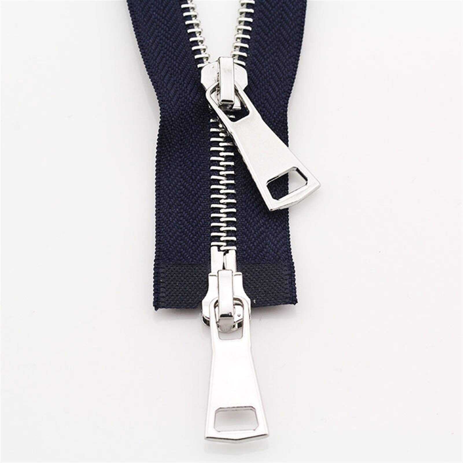 Temhyu Shuxiang-Zippers, 5# Metal Zippers, DIY Sewing Tools Down Jacket Coat Clothing Tailor Repair, Double Slider Open End Zip, For Tailor Sewing Crafts (Color : Navy Blue, Length : 90cm)